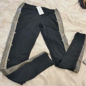 B2G1 NEW Black Snakeskin Studded Leggings